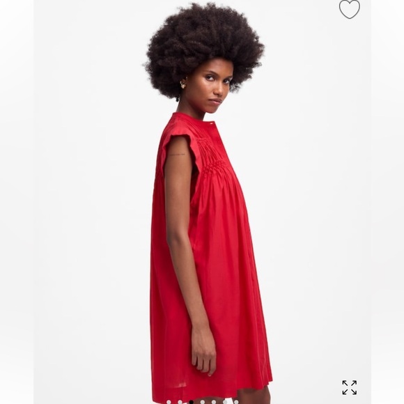 NWT Madewell Embroidered Pleated Mini Dress Women’s Size Small Watermelon Color - Picture 3 of 10